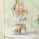 3-Tier Corner Bathroom Counter Organizer, Diamond-Shaped Corner Makeup Organizer Countertop, Easy to Install, Clear Bathroom/Dresser Organizer, Ideal for Girls