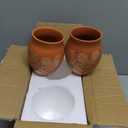 2 Pcs 16 oz Cantaritos De Barro Mexicanos Cantaritos Shooters Terracotta Taco Tuesday Mexican Vase Jarritos Drinking Clay Cups Cocktail Glass Patron Bottles for Tequila Margaritas Mojitos