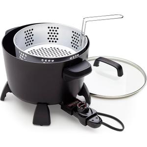 Presto 8-Quart Big Kettle, Steamer and Deep Fryer Multi-Cooker, Black