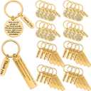 32 Pcs Thank You Gifts Keychain Bulk Employee Appreciation Keychain Christmas Gift for Volunteer Coworkers Women Men