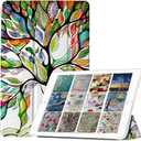 DTTO for iPad (A16) 11th Generation Case 11 Inch 2025, iPad 10th Generation Case 10.9 Inch 2022, Premium Leather Business Folio Stand Cover with Pencil Holder - Auto Wake/Sleep, Love Tree