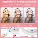 Ring Light with Stand 22inch Kit: Professional Ring Light Overhead Tripod for iPhone ipad, LCD Display/2 USB Ports for Makeup Barber Tattoo Lash Extension Video Photography Lighting (Pink)