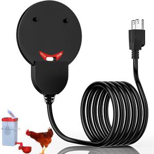 Submergible Chicken Waterer Heater, 250Watt Thermostatic Control Heated Chicken Waterer Deicer, Aluminum Aluminum Poultry Water Heater Mini Size Water De-icer for Duck Goose Bird Cow Horses Livestock