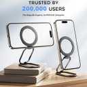 [2025 Upgraded] Mag Safe Phone Ring Holder, SUPERONE Adjustable Magnetic Kickstand & Removable Phone Grip Compatible with Wireless Charging Only for iPhone 17 &16 & 15 & 14 & 13 & 12 Series - Black