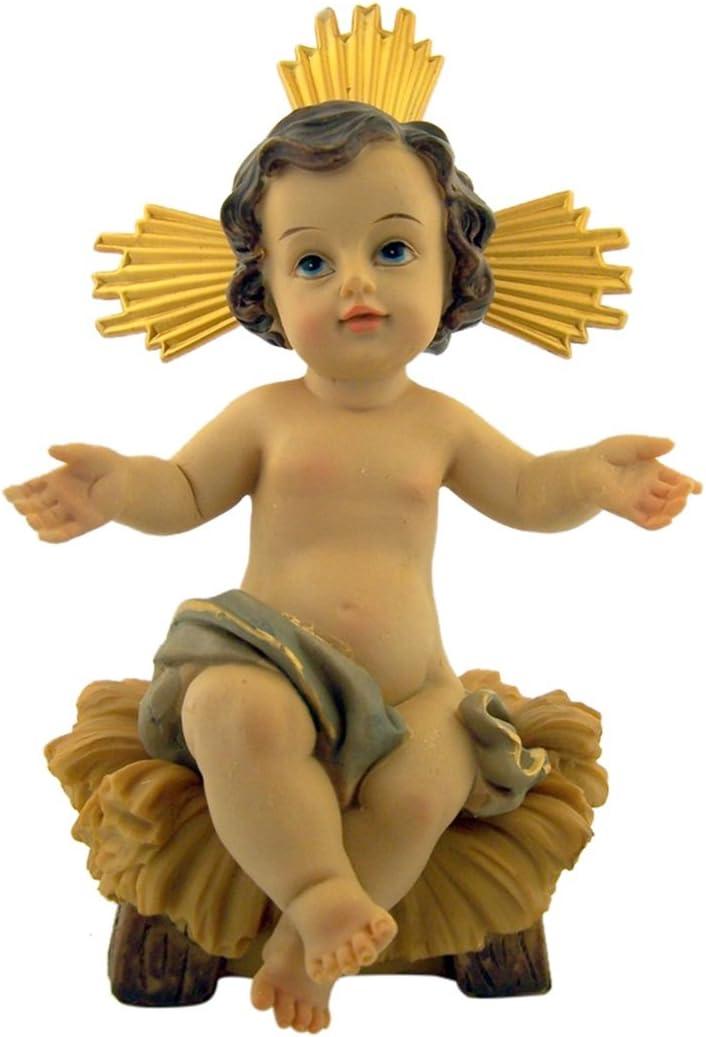 Catholic Brands Infant Jesus in Manger 2 Piece Resin Statue Figurine for Nativity Set, 7 Inch