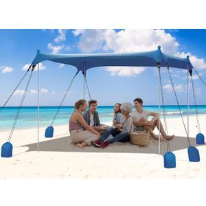 Gorich Beach Tent Sun Shelter with 8 Sandbags, UPF50+ Protection & Windproof Pop Up Beach Canopy Tent Sun Shade for Family, Travel & Camping, Easy Setup Canopy Umbrella