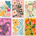 Yezavesu 6 Pack Paint by Numbers Kit for Adults Beginner 8x12 Inch, Flowers Adult Paint by Number Kits on Canvas Without Frame, DIY Acrylic Easy Flower Painting by Numbers for Home Wall Decor Gift (YOP505)