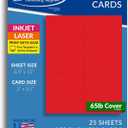 250 Red Business Cards 3.5" x 2" - Printable Colored Blank Business Card Paper Sheets, Micro Perforated Cardstock Business Cards 65lb Cover (176gsm) for Inkjet Laser Printers, 10 per Sheet (25 sheets)