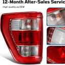 Tail Lights Compatible With 2021 2022 2023 Ford F150 XL STX with Bulbs OEM Rear Tail Light Cover Assembly Left Driver Side Replace ML3Z13405E