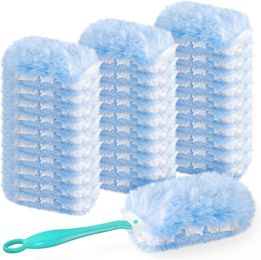 Duster Refill for Swiffer Duster, 30 Count Heavy Duty 2 Side 360 Duster Refills with 1 Handle, 4X Microfibers, Disposable Multi Surface Dusters for Cleaning