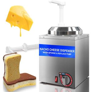 Cheese Warmer Dispenser with Pump,Nacho Cheese Warmer with 2.8Qt Capacity,Electric Hot Fudge Dispenser Caramel Butter Sauce Warmer 400W,86-194 F Temp Adjustable for Salad Jam Seasoning Sauce