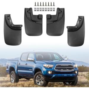 Mud Guard fit for Toyota Tacoma Pickup 2005-2015, No Drilling Required Splash Guards Bendable Mud Guard for Car,Front & Rear 4PCS MudFlaps