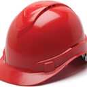 Pyramex Ridgeline Cap Style Hard Hat 4 Point Ratchet Vented Red