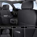 Coverado Chevy Silverado Seat Covers, Faux Leather Seat Covers Fit for Chevy Silverado GMC Sierra 2007-2025 1500, 2015-2025 2500HD 3500HD Crew Double Extended Cab (Front, Black)