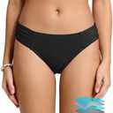 Beautikini Period Swimwear Menstrual Leakproof Low Waist Ruched Bikini Bottom Bathing Suit Shorts for Teen Girls.S