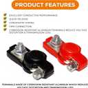 2 x Car Battery Terminal Connectors, Heavy-Duty 12V Battery Terminals for Cars, Trucks & SUVs, Quick Release Battery Cable Clamps, Positive & Negative Battery Connectors