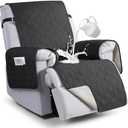 VANSOFY 100% Waterproof Recliner Chair Covers, Recliner Cover Non-Slip Dog Chair Cover Furniture Protector Washable Slipcover with Pocket, Elastic Straps for Pets, Dogs(Charcoal Gray, 28")