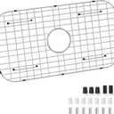 Sink Bottom Grid 24-1/8" x 12-5/8", Centered Drain with Corner Radius 1-1/2", Sink Protector for Single Bowl Kitchen Sinks