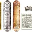 Garybank Set of 3 Mezuzah - Pewter Mezuzahs with Scroll for Door, Jewish Gifts, House Warming Blessing, 5.31 inch/13.4 cm