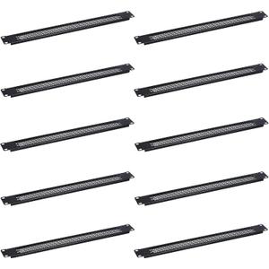 RackPath 1U Blank Rack Mount Panel Spacers with Ventilation (Pack of 10) for 19" Server Rack Enclosure or Network Cabinet