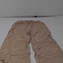 Womens Linen Pants Spring Summer Straight Leg Loose Fit Beach Pants with Drawstring, Size L