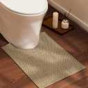 YIHOUSE U-Shaped Bathroom Rugs Mat 17x24- Small Non Slip Bath Mat Quick Dry Contour Bath Rugs for Toilet, Neutral Easy Jute Beige 17"x24"