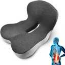 Memory Foam L-Shaped Integrated Seat Cushions, Butt Pillow with Back Support, Ergonomic Cushions with Lumbar Support, Office Chair Seat Cushion for Lower Back Tailbone Protection