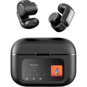 LOBKIN Open Ear Earbuds, Clip On Earbuds Wireless Bluetooth with Mic, Screen Touch Control