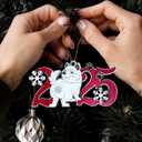 2 x Husky 2025 Christmas Ornament  Wooden Dog Lover Holiday Tree Hanging Decoration  Cute Husky Puppy Ornament, Pet Keepsake Gift for Christmas 2025