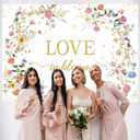 MEHOFOND Love in Bloom Bridal Shower Decorations Backdrop, Wildflower Wedding Shower Background, Spring Floral Engagement Wedding Bachelorette Party Decor Supplies Photo Booth Props 8x6ft