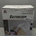 Knife Set,Astercook Kitchen Knife Set with Block 22-Piece Full Tang Stainless Steel Knives with Sharpener Dishwasher Safe and Anti-Slip Ergonomic Handle Elegant Cream White Utensils Set