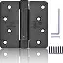 3 Pieces Self Closing Door Hinge 4 inch Matte Black Auto Close Hinges Adjustable 4 x 4 Inch Spring Hinges Door Closer Hinge 1/4" Radius Corner Commercial Auto Self-Closing Hinge
