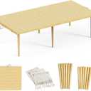 30x60 Inch Boho Low Picnic Wood Table,Foldable Design,2 Set Of Table Leg