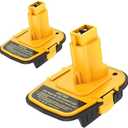 2 Packs DM18D Battery Adapter Converter with USB Port for Dewalt 18V Tools, Converts for De-Walt 20V for Mil-Waukee 18V Li-ion to De-Walt 18-V Battery Adapter