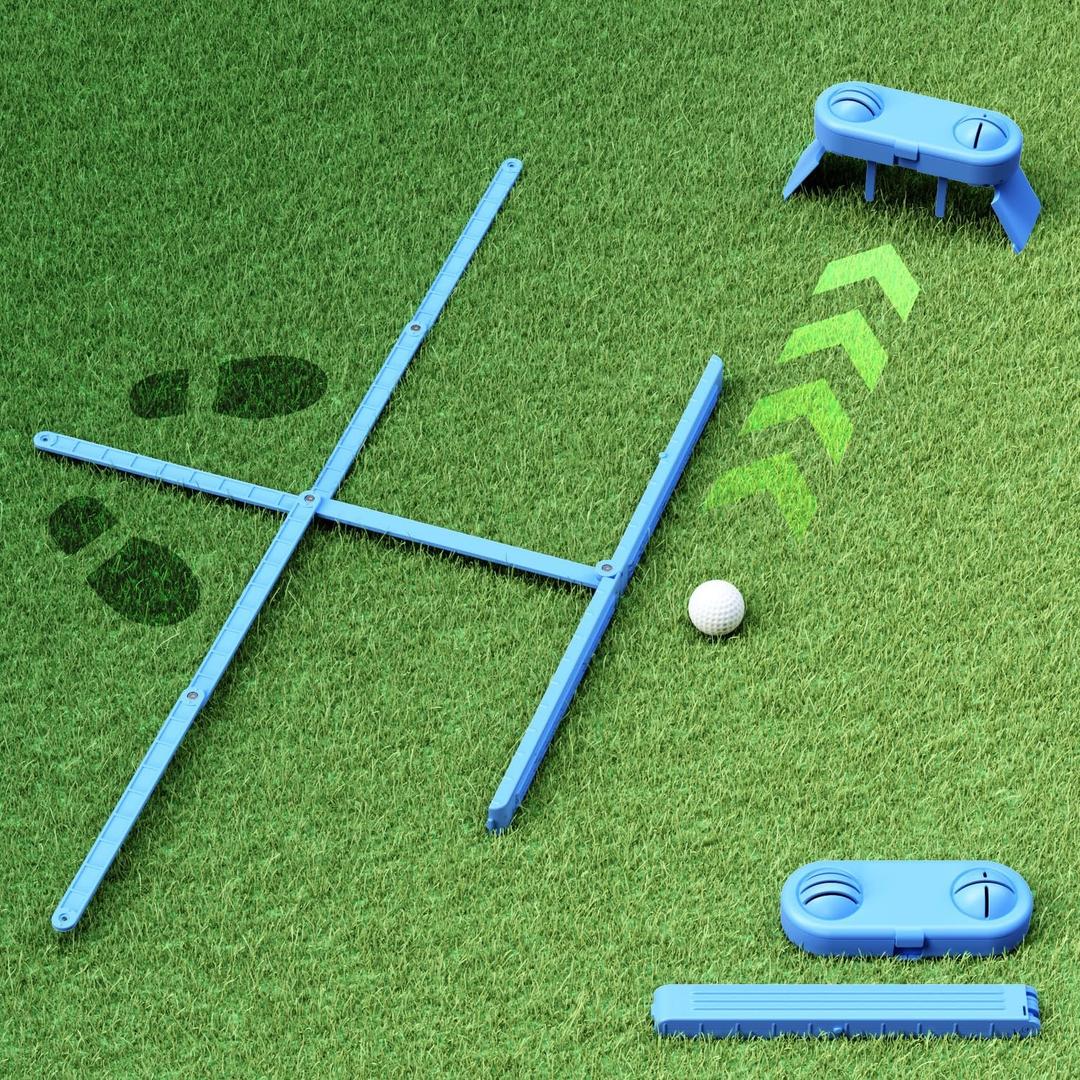 Geyo Golf Alignment Sticks for Beginners, Entry-Level Foldable Golf Training Aids for Stance Correction, Aiming, Putting, Swing Practice, Suitable for Indoor & Outdoor, Use by Men and Women