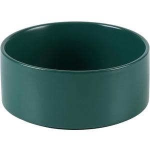 Ceramic Dog Bowl, Food and Water Bowl for Medium Breed Dog, Pet Bowl for Replacement (7.3 inch, Single Bowl, Green)