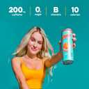 Alani Nu JUICY PEACH, Sugar Free, Low Calorie Energy Drinks, 200mg Caffeine, Biotin, B Vitamins, Zero Sugar, 10 Calories, 12 Fl Oz Cans, 24 Pack (EXP 08/31/27)