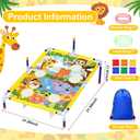 Leitee 2 in 1 Bean Bags Toss Game Animal Cornhole Bean Bags Ring Toss Game Kids Cornhole Games Set Party Carnival Games Toys Gifts Birthday Games Ideal Birthday for Ages 4-8 Toddlers