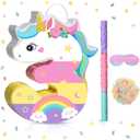 Unicorn Piata Girl 3rd Birthday Decoration Number 3 Piata Unicorn 3 Piata 3 Piata with Blindfold Stick Confetti Girl 3rd Birthday Party Decoration for Celebration Birthday Party Supply