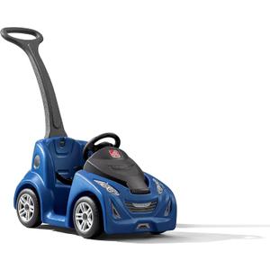 Step2 Push Around Buggy GT Kids Push Car, Ride On Toy, Stroller Substitute, Includes Seat Belt & Horn, Made of Durable Plastic, Max Weight 50 lbs., For Toddlers 1.5-3 Years Old, Blue (17.36"L x 40.75"W x 36.5"H, Blue)