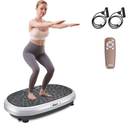 EILISON FitMaxx 3D XL Vibration Plate Exercise Machine - Whole Body Workout Vibration Platform w/Loop Bands - Lymphatic Drainage Machine for Weight Loss, Shaping, Recovery (Fitmaxx Silver, 818)