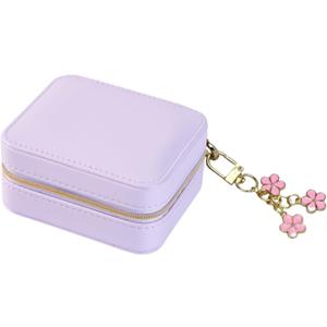 Portable Travel Small Jewelry Organizer and Storage with Detachable Pendant Present for Girls and Women,Jewelry Box in Purper Color