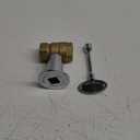 1/2 Inch Straight Gas Key Valve Kit for Fire Pit Fireplace with Flange and 3 Inches Key, Chromed (1/2'' Kit)