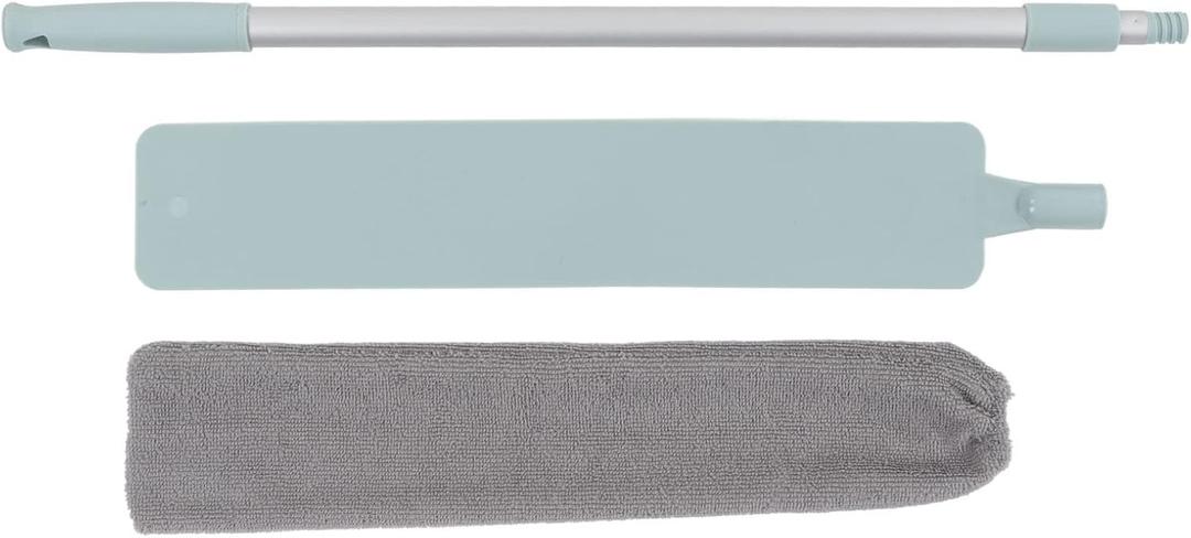 55in Extendable Microfiber Dust Brush, Aluminum Rod Long Handle, Elastic Opening Design, Washable Flat Outline Duster for Sofa, Furniture and Narrow Spaces