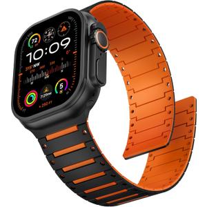 Magnetic Band Compatible with Apple Watch Bands 49mm 46mm 45mm 44mm 42mm Men, Soft Silicone Sport Strong Magnet Loop Replacement Strap for iWatch Ultra 3 2 1 Series 11 10 9 8 7 6 5 4 3 2 1 SE