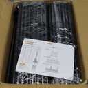 Calmootey Portable Closet Organizers, Clothing Storage, Wardrobe with 6 Shelves and Hanging Rod, Non-Woven Fabric Cover with 4 Side Pockets, Black