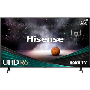 Hisense 65-Inch Class R6 Series 4K UHD Smart Roku TV with Alexa Compatibility, Dolby Vision HDR, DTS Studio Sound, Game Mode (65R6G),Black