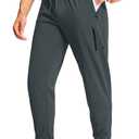 Men's Athletic Joggers Sweatpants with Zipper Pockets Running Gym Track Workout Pants for Men (Medium, Carbon Gray)