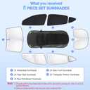 8pcs Car Window Shades for Tesla Model Y 2020-2024 Accessories,Windshield Side Rear Full Sunshade,Sun Visor UV Blocking, Privacy Protection and Blackout for Camping Outdoor (28"L x 18"W)