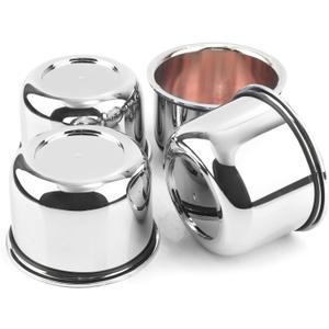 4Pcs 3.25inch Trailer Wheel Center Caps Push Through 3.25" Bore 2.32" Tall Hub Cap for Truck SUV RV Wheel Rim, Chrome Silver Wheel Cover